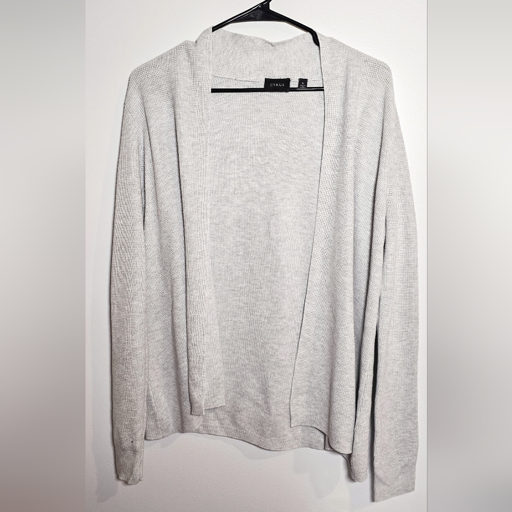 Cyrus Light Gray Open Front Cardigan
